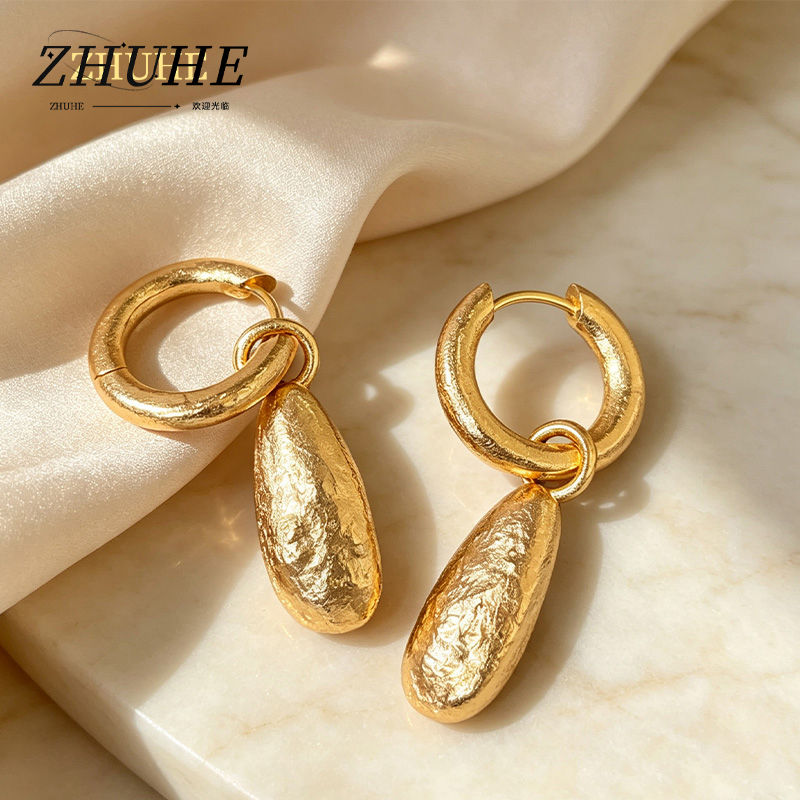 Women'S Accessories Accessorize - Vintage Matte Textured Dangle Hoop Earrings,