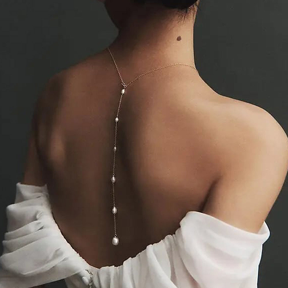 Women Accessories Dropshipping - Stonefans Elegant Back Drop Pearl Pendant