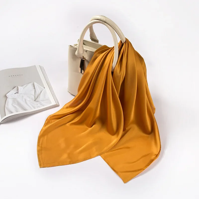 Satin Scarf Women 70cm Solid C - Women Accessories In Wholesale review and price