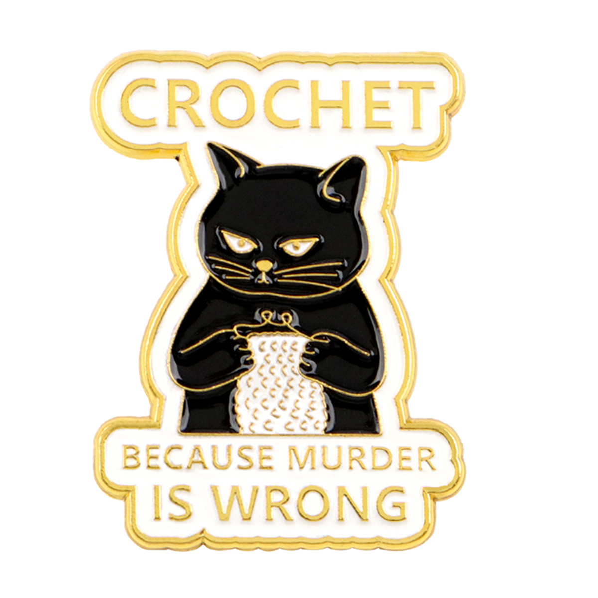 Cartoon Black Cat Crochet Enam - Women Accessories Picture review and price