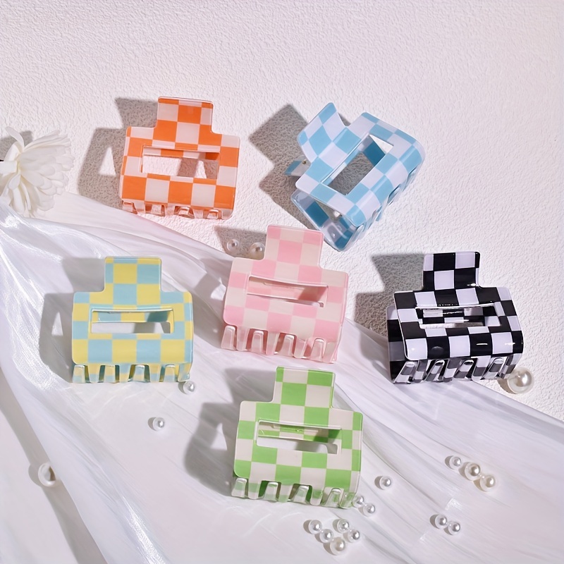1 set of women's plaid hollowa - Hair Claw Clip Set review and price