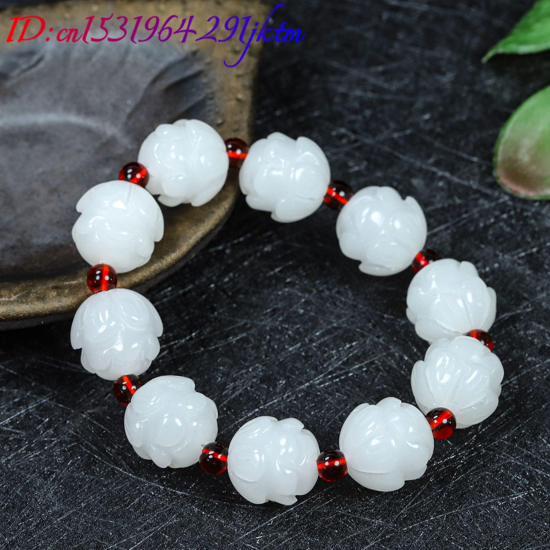 White Real Jade Lotus Bracelet - Women'S Accessories review and price