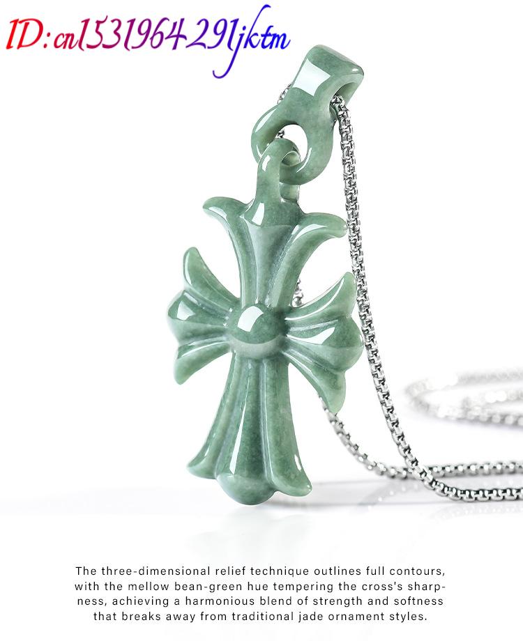 Natural Burmese Jadeite Cross  - Women'S Accessories review and price