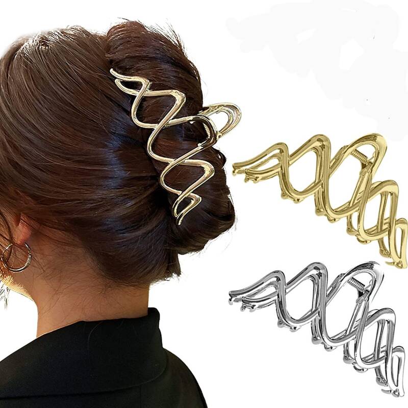 Women Silver Gold Color Irregu - Hair Claw Clip Set review and price
