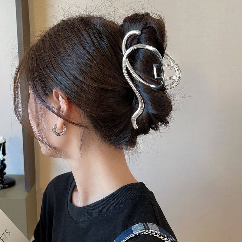 Women Silver Gold Color Irregu - Hair Claw Clip Set review and price