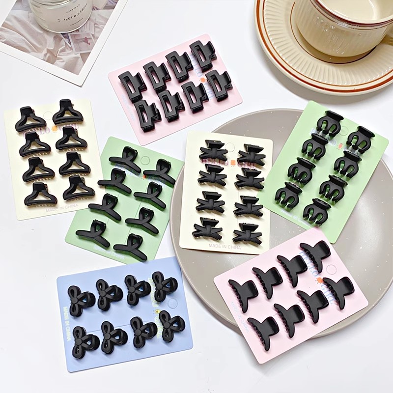 8pcs/set Black Colorful Geomet - Hair Claw Clip Set review and price